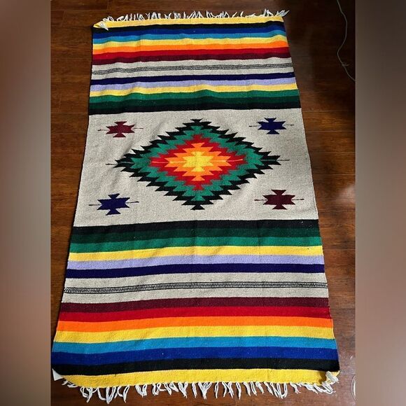 CONFECCIONES ARTILANA TLAXCALA TIJUNA WOVEN BLANKET MADE IN MEXICO VINTAGE~NICE! - Picture 3 of 5